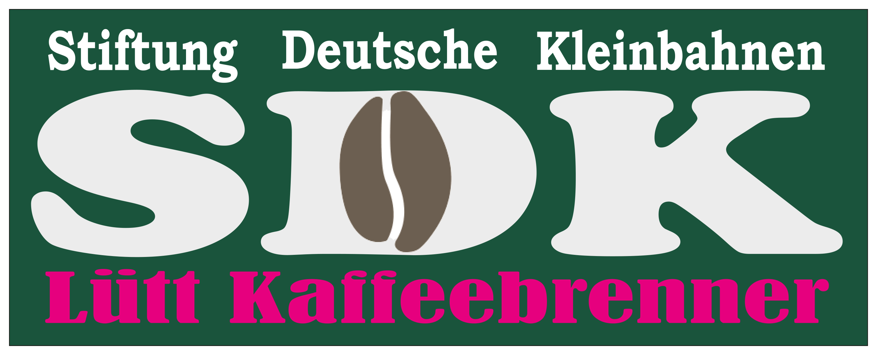 Lütt Kaffeebrenner – das Logo zeigt den Schriftzug SDK, im D ist eine Kaffeebohne abgebildet.